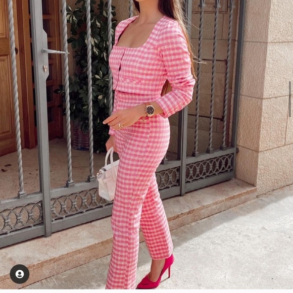 NWT ZARA Gingham Crop Top XL Blogger’s Favorite - Picture 7 of 9